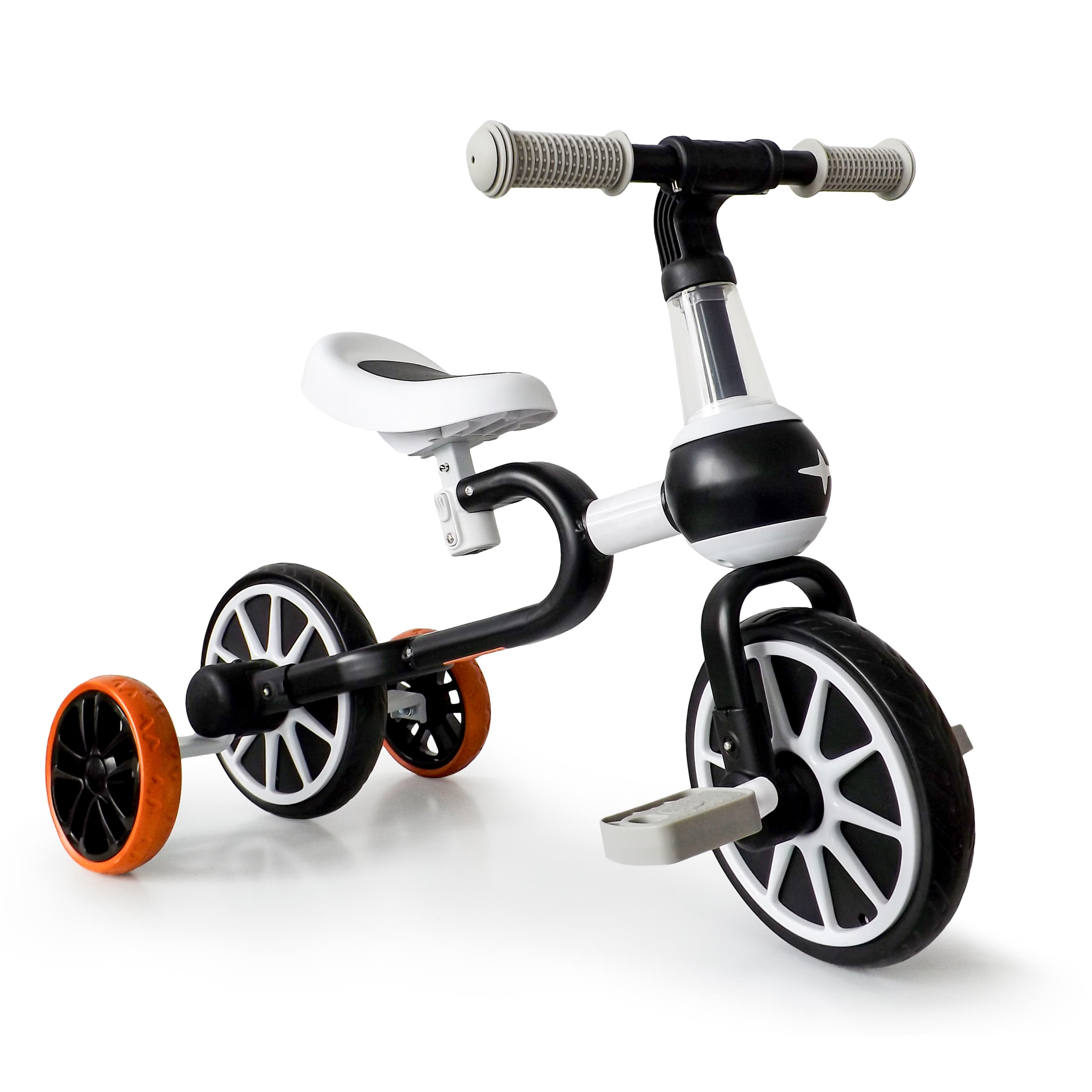 Rowerek biegowy 4w1 Pedały Kółka boczne czarny ECOTOYS