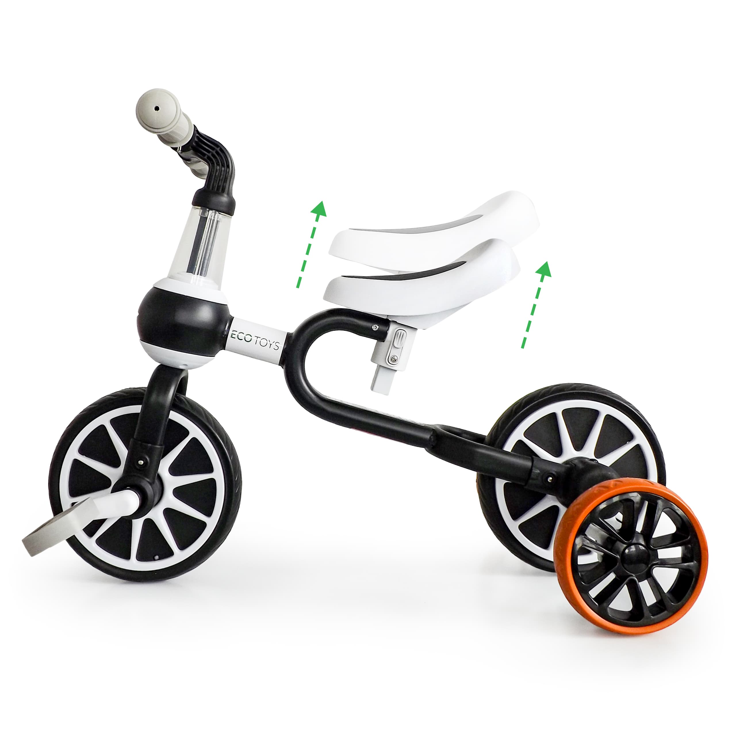 Rowerek biegowy 4w1 Pedały Kółka boczne czarny ECOTOYS